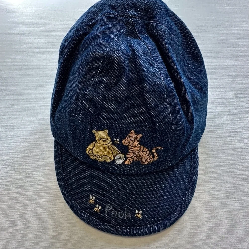 Classic Disney Baby Winnie the Pooh Newborn Long Sleeve Button Down Shirt & Cap